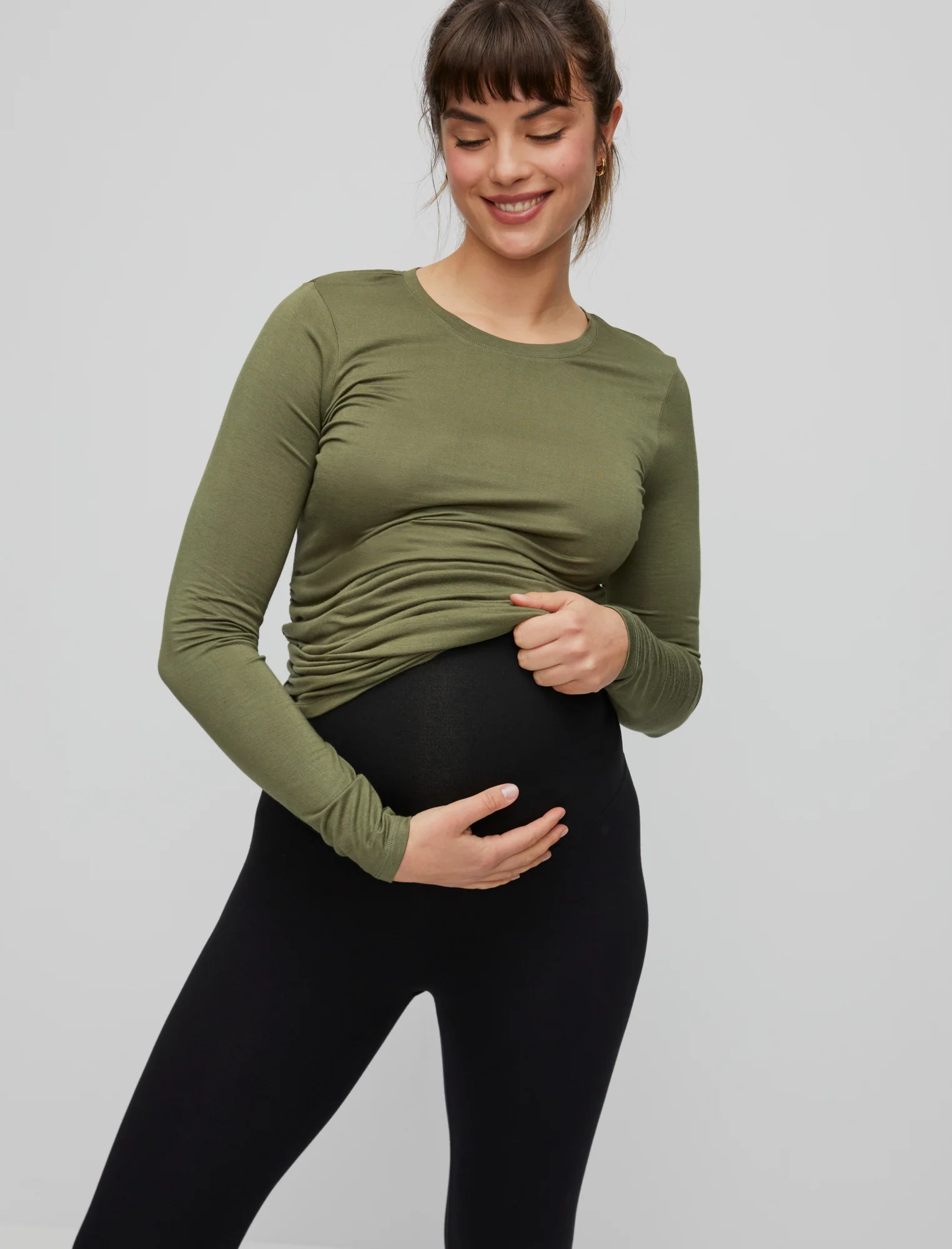 Basic Layering Secret Fit Belly® Maternity Crop Leggings - Image 3