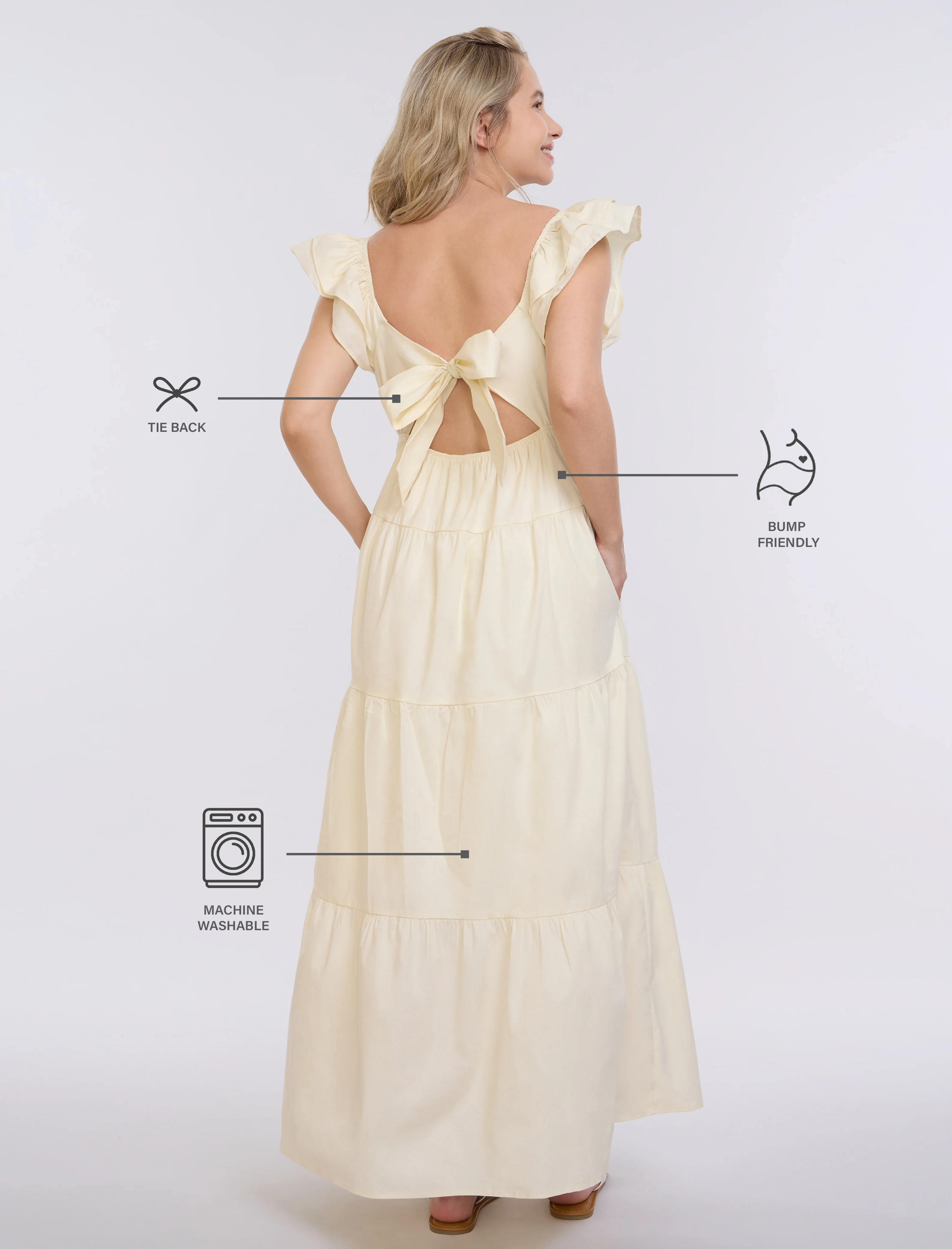 Empire Ruffle Sleeve Maxi Dress - Image 8