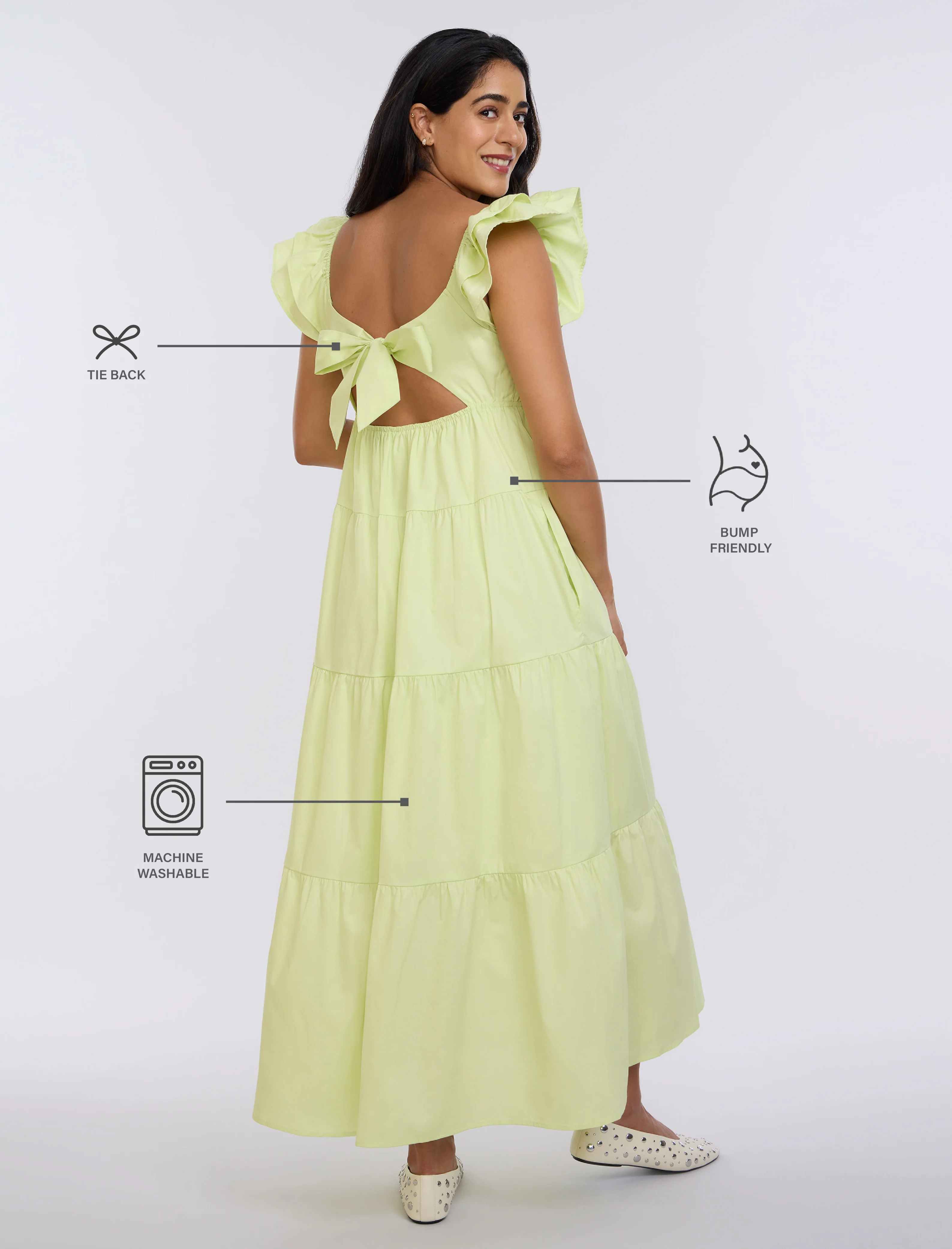 Empire Ruffle Sleeve Maxi Dress - Image 8