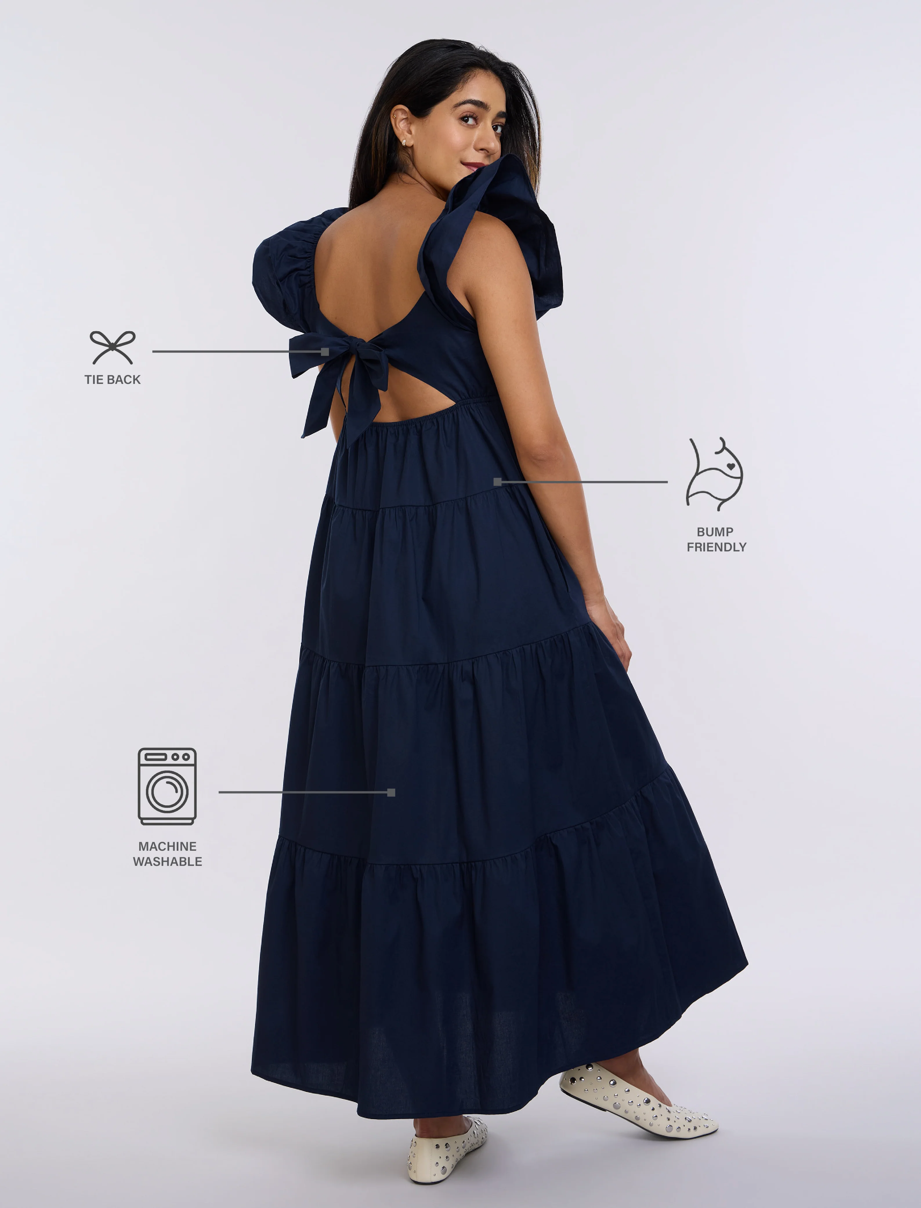Empire Ruffle Sleeve Maxi Dress - Image 8