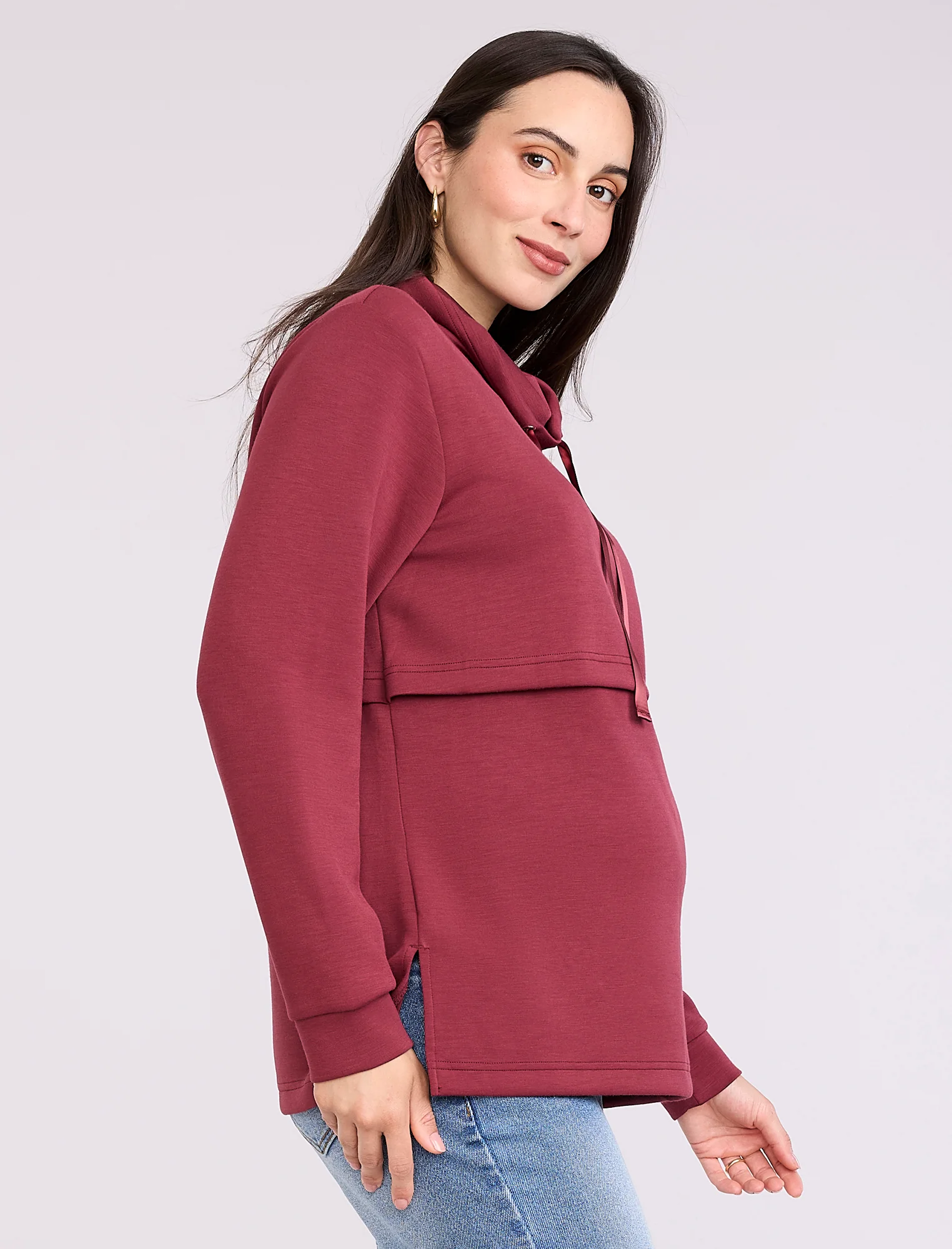 Funnel Neck Nursing Sweatshirt - Image 3