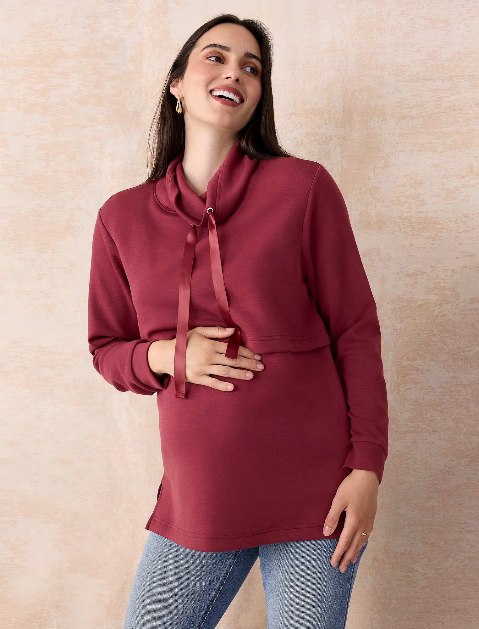 Funnel Neck Nursing Sweatshirt - Image 7