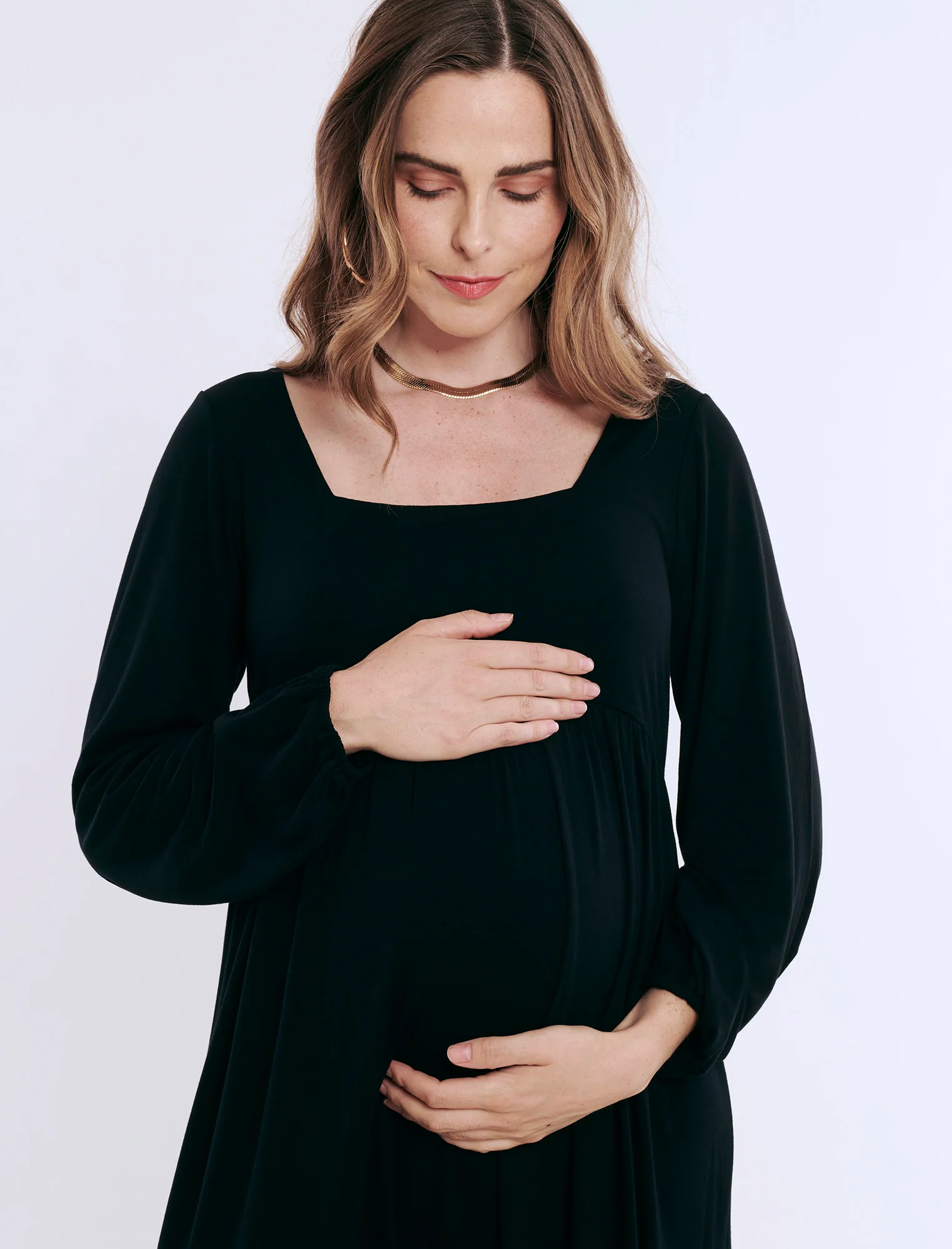 Long Sleeve Empire Waist Maxi Dress - Image 4