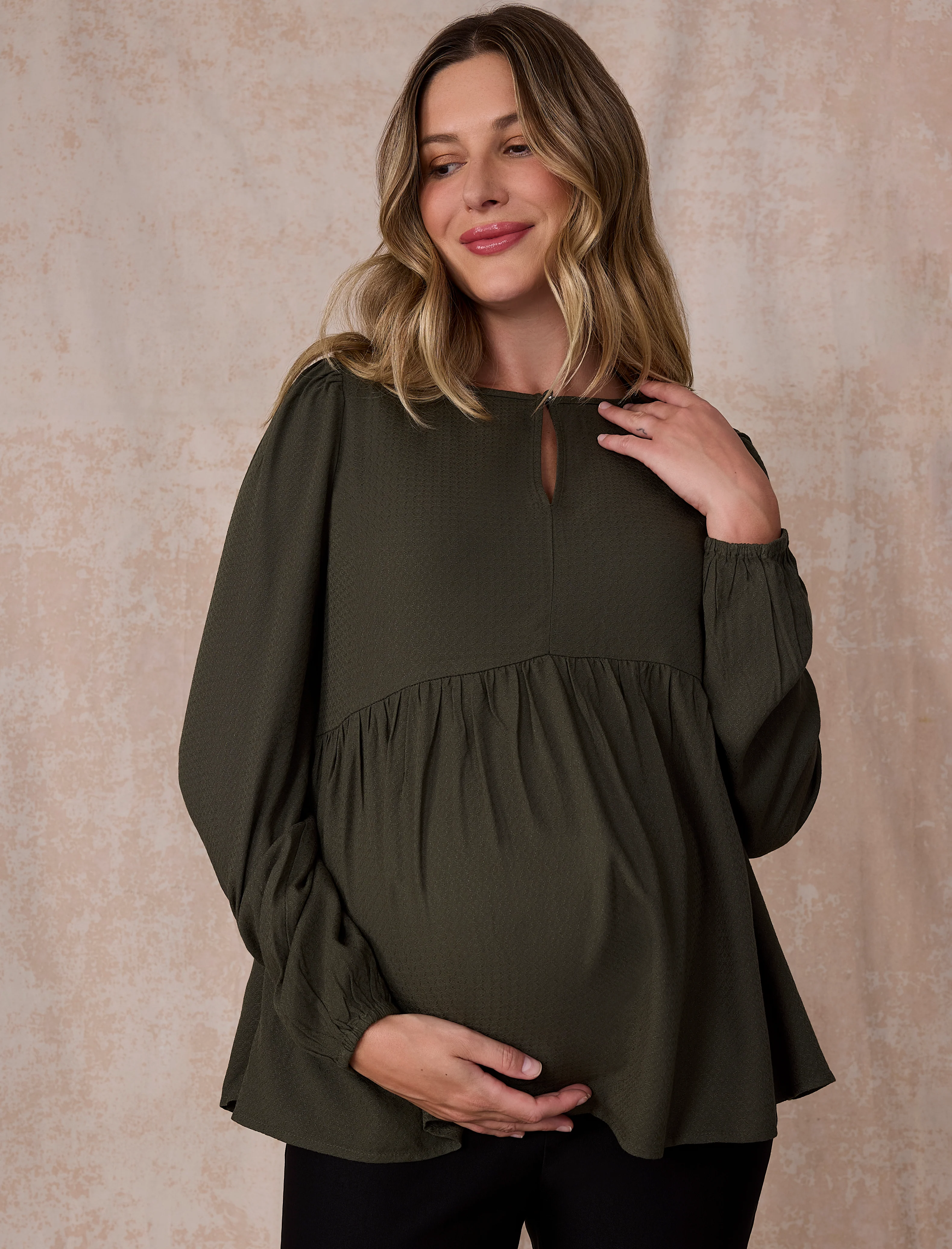 Long Sleeve Keyhole Blouse - Image 7