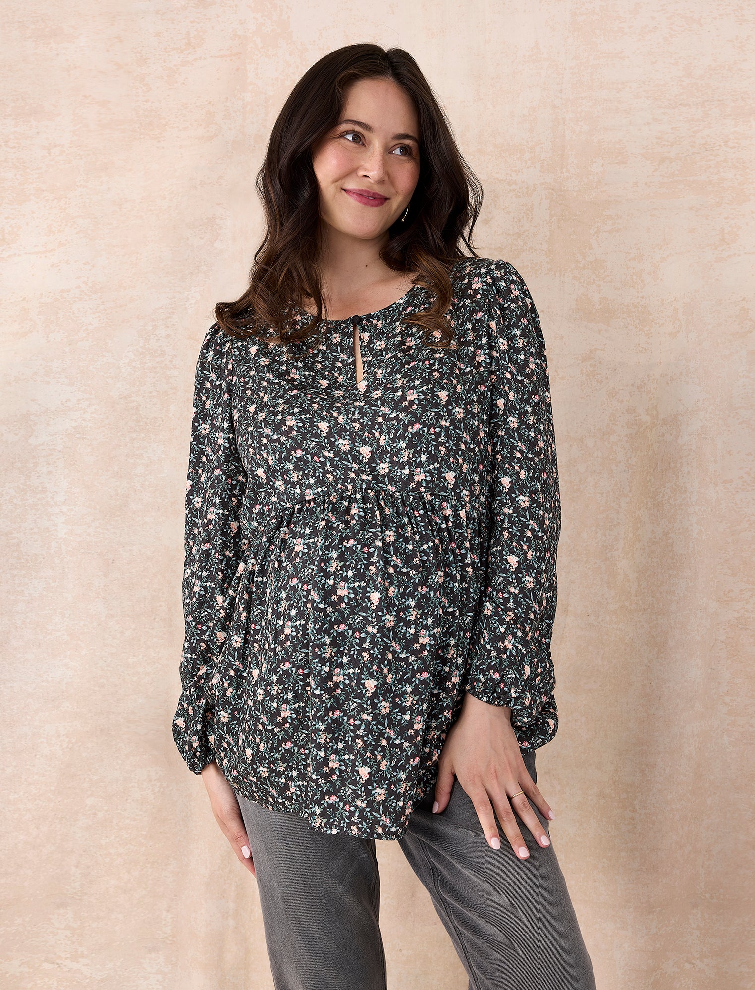 Long Sleeve Keyhole Blouse - Image 7