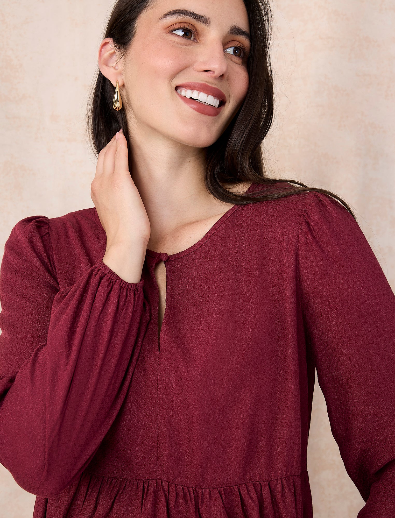 Long Sleeve Keyhole Blouse - Image 7