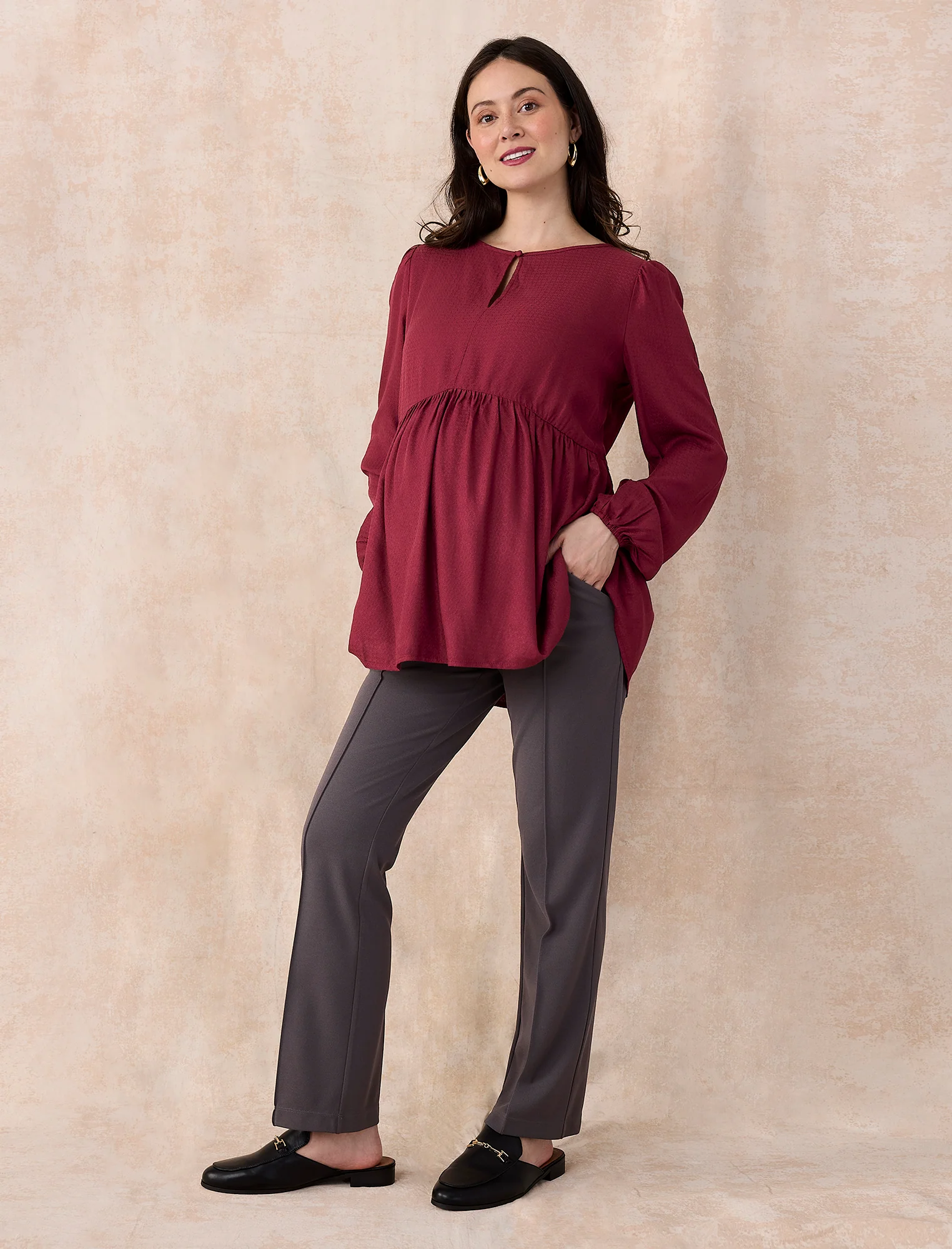 Long Sleeve Keyhole Blouse - Image 8