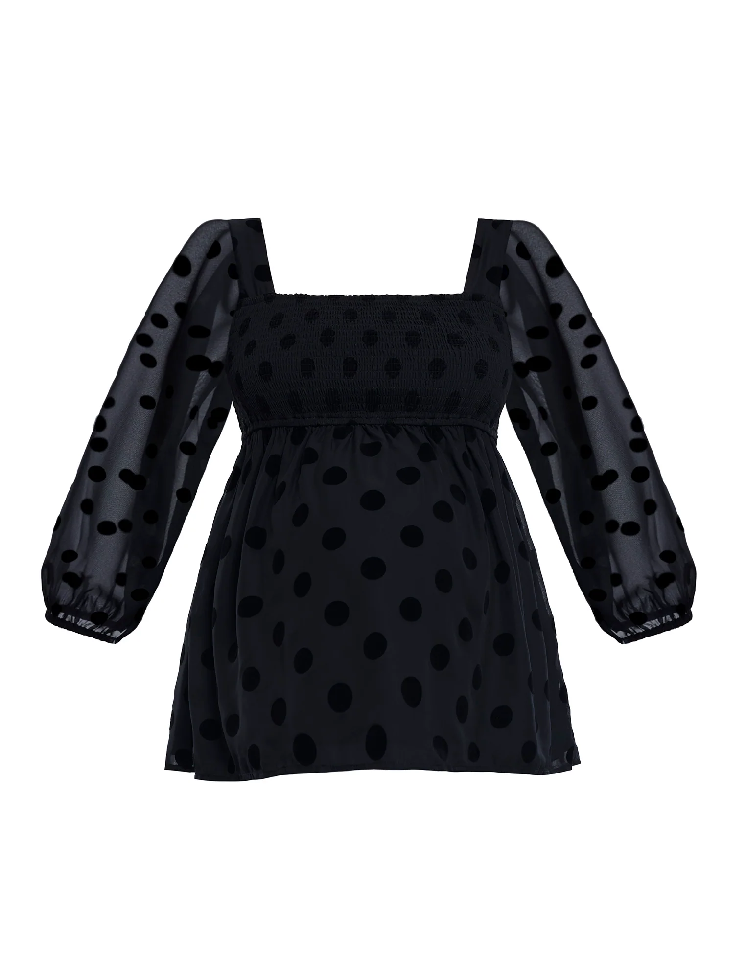 Long Sleeve Mocked Empire Waist Top - Image 5