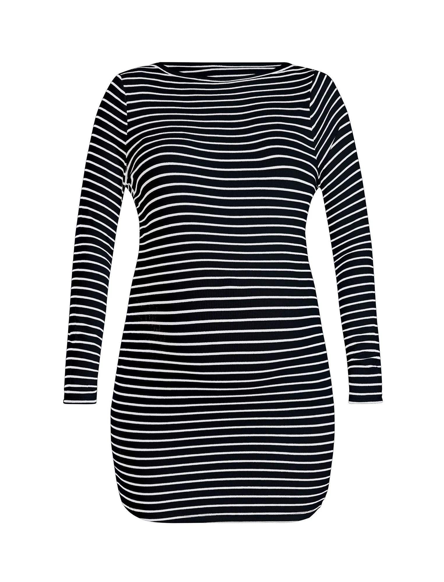 Long Sleeve Rib Knit Mini Dress - Image 5