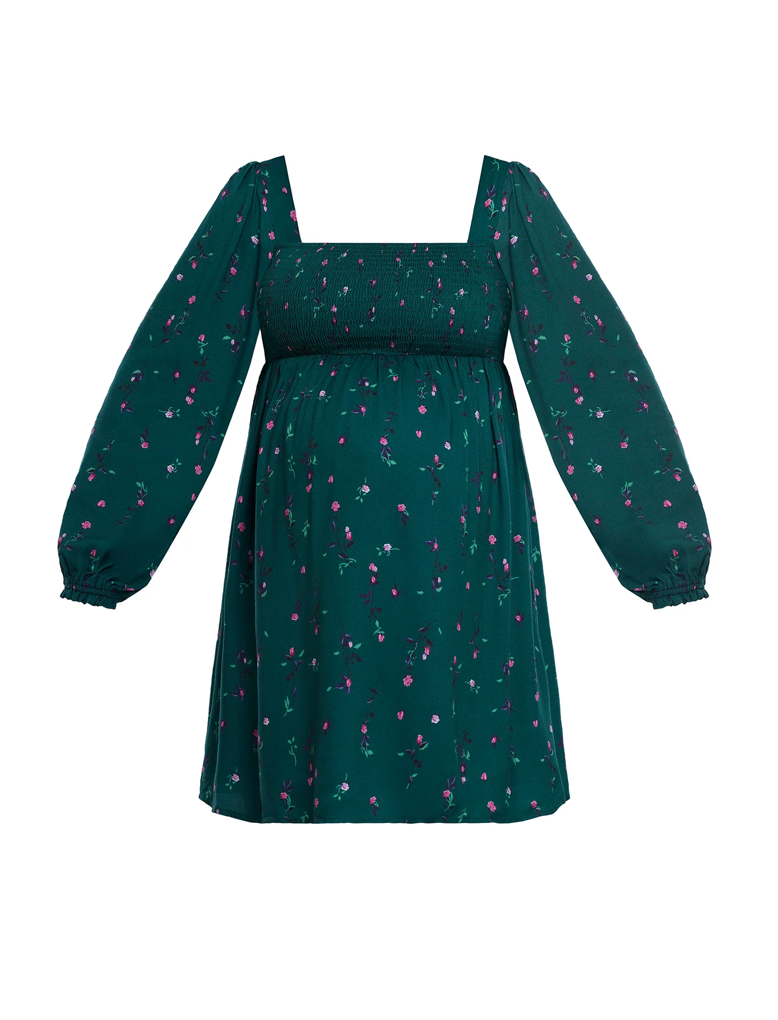 Long Sleeve Smocked Empire Waist Dress - Image 5