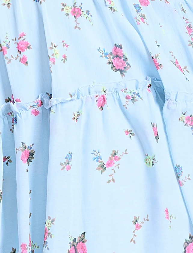 Long Sleeve Tie Tiered Dress - Image 5