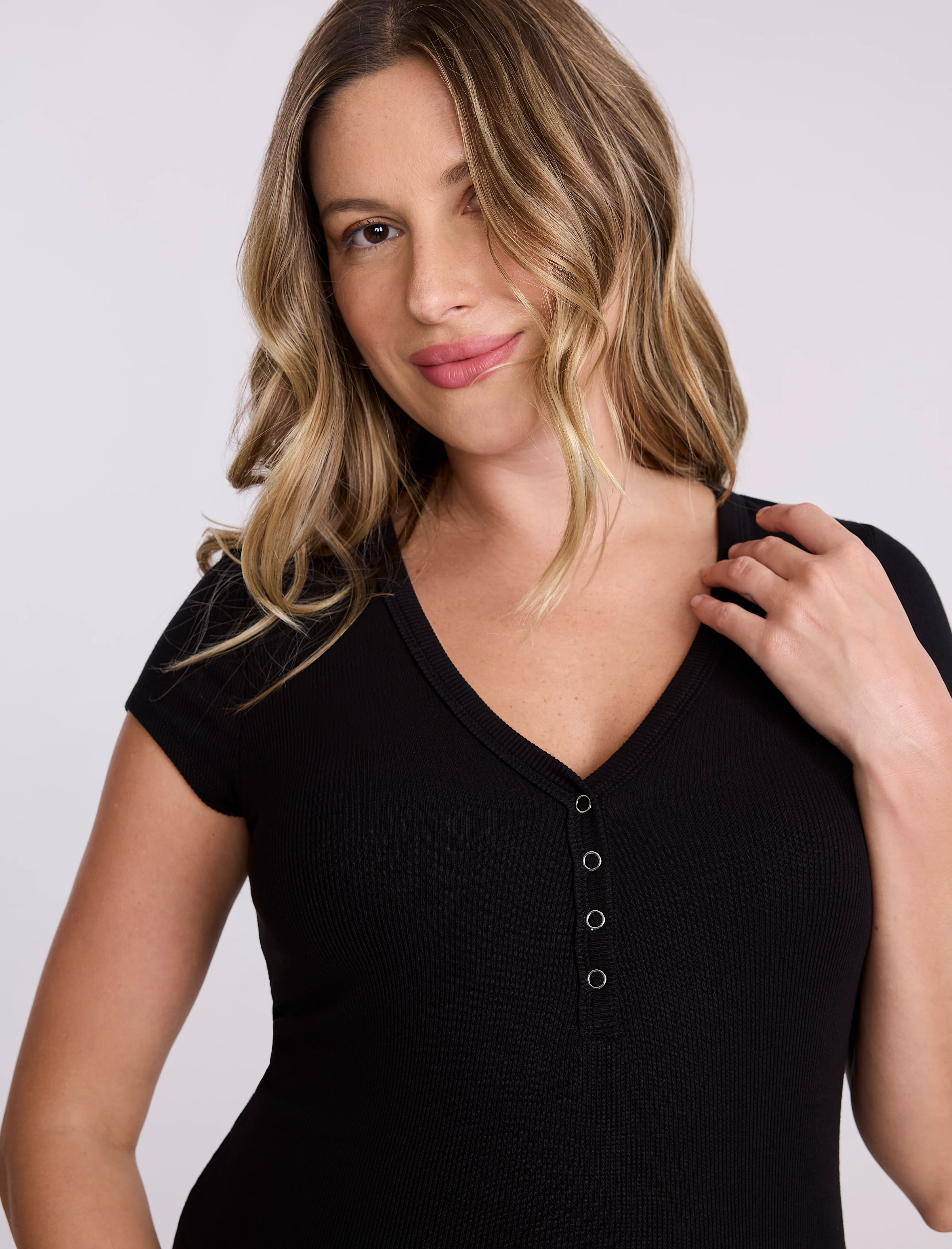 Maternity Henley Bodycon Maxi Dress - Image 4