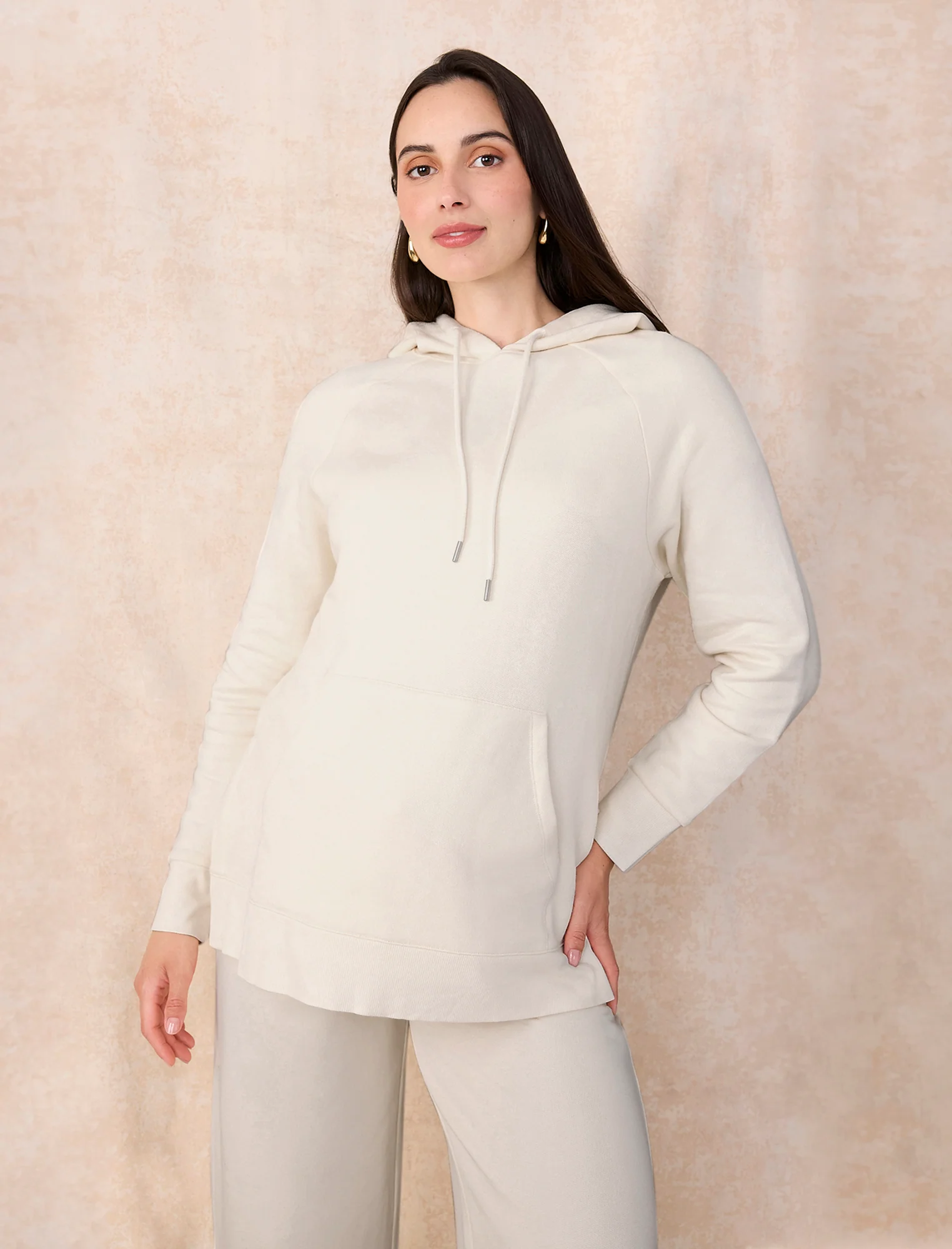 Maternity Tunic Hoodie with Side Slits - Image 7