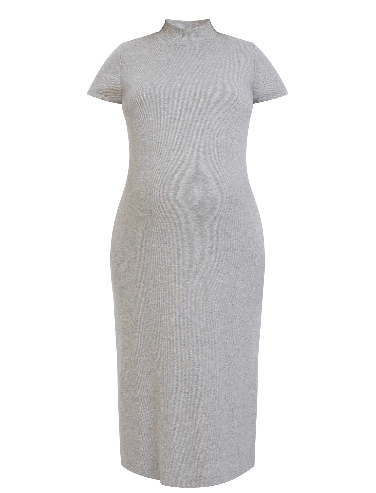 Mock Neck Rib Midi Dress - Image 6