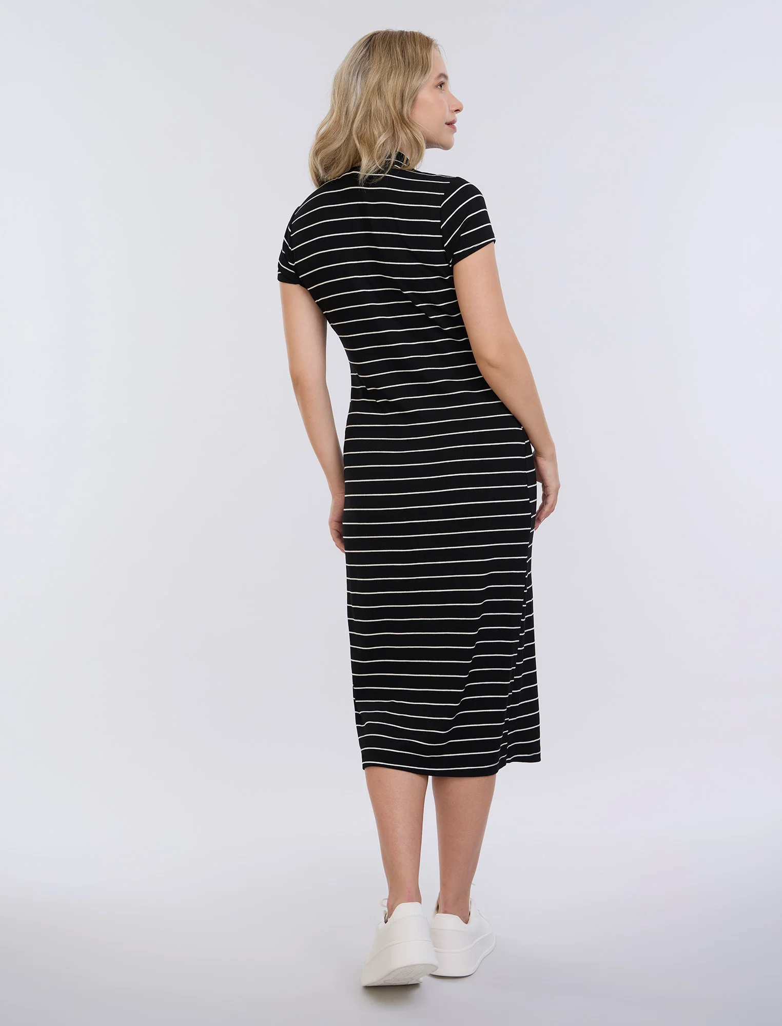 Mock Neck Rib Midi Dress - Image 2