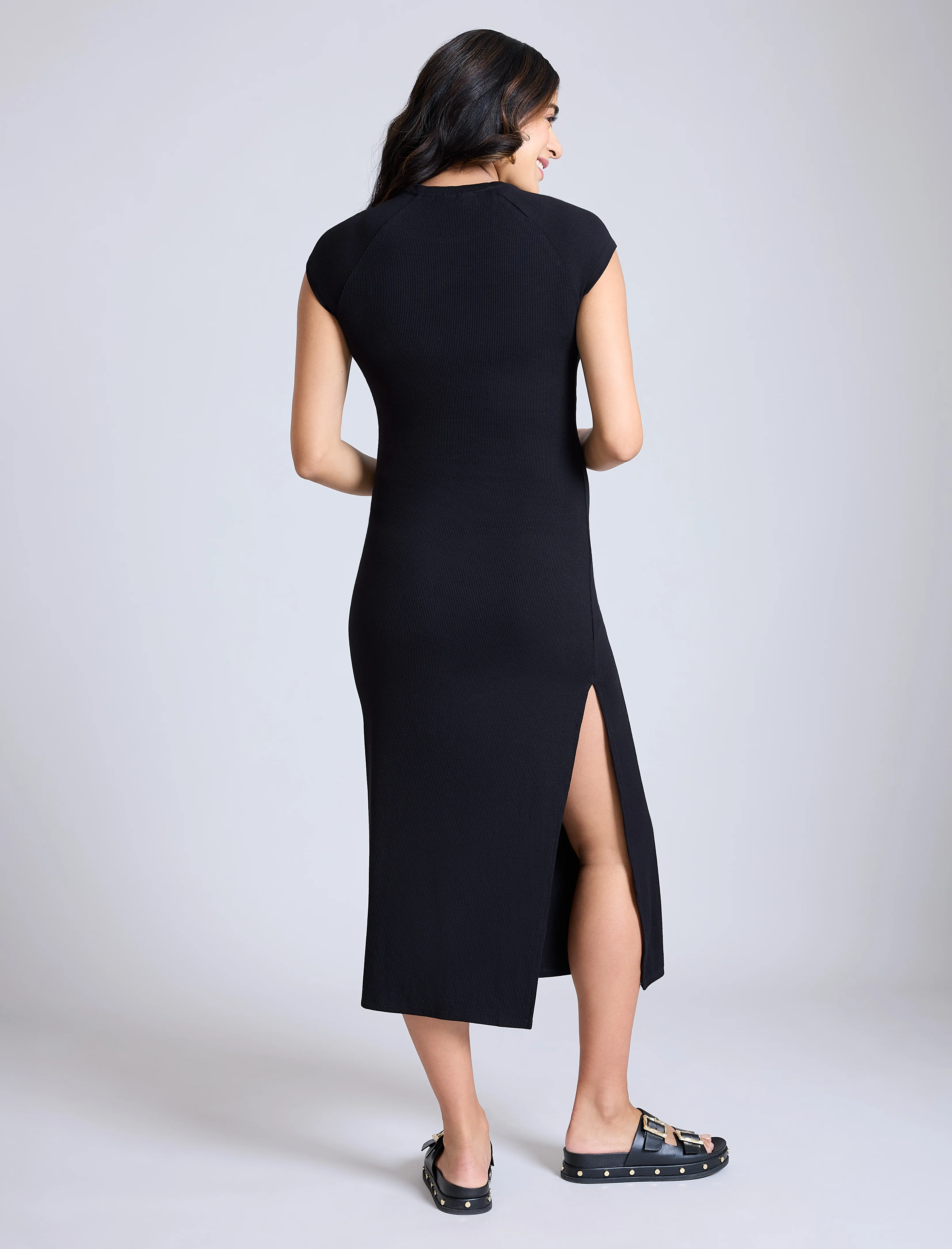 Ribbed Raglan Midi Dress - Image 2