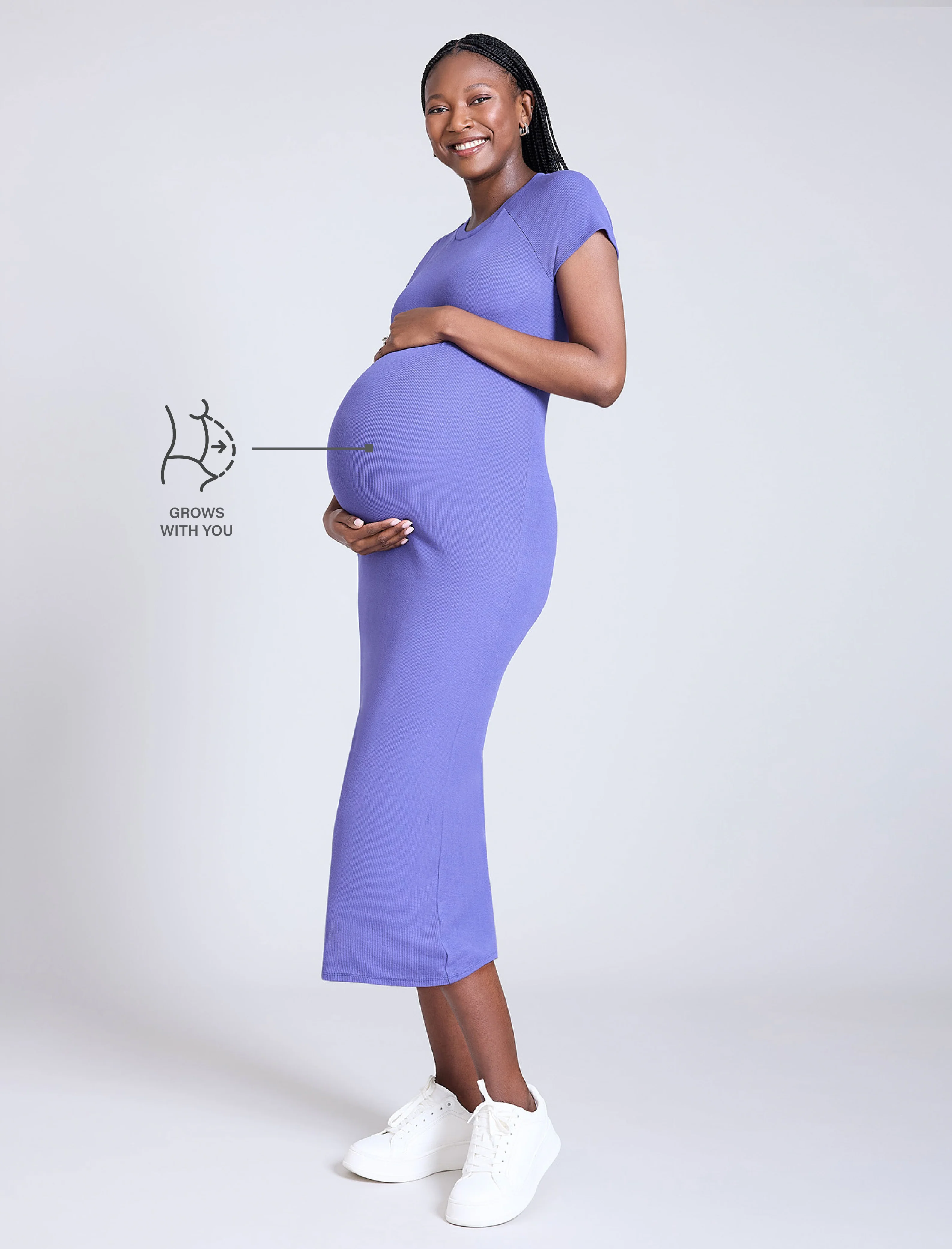 Ribbed Raglan Midi Dress - Image 8