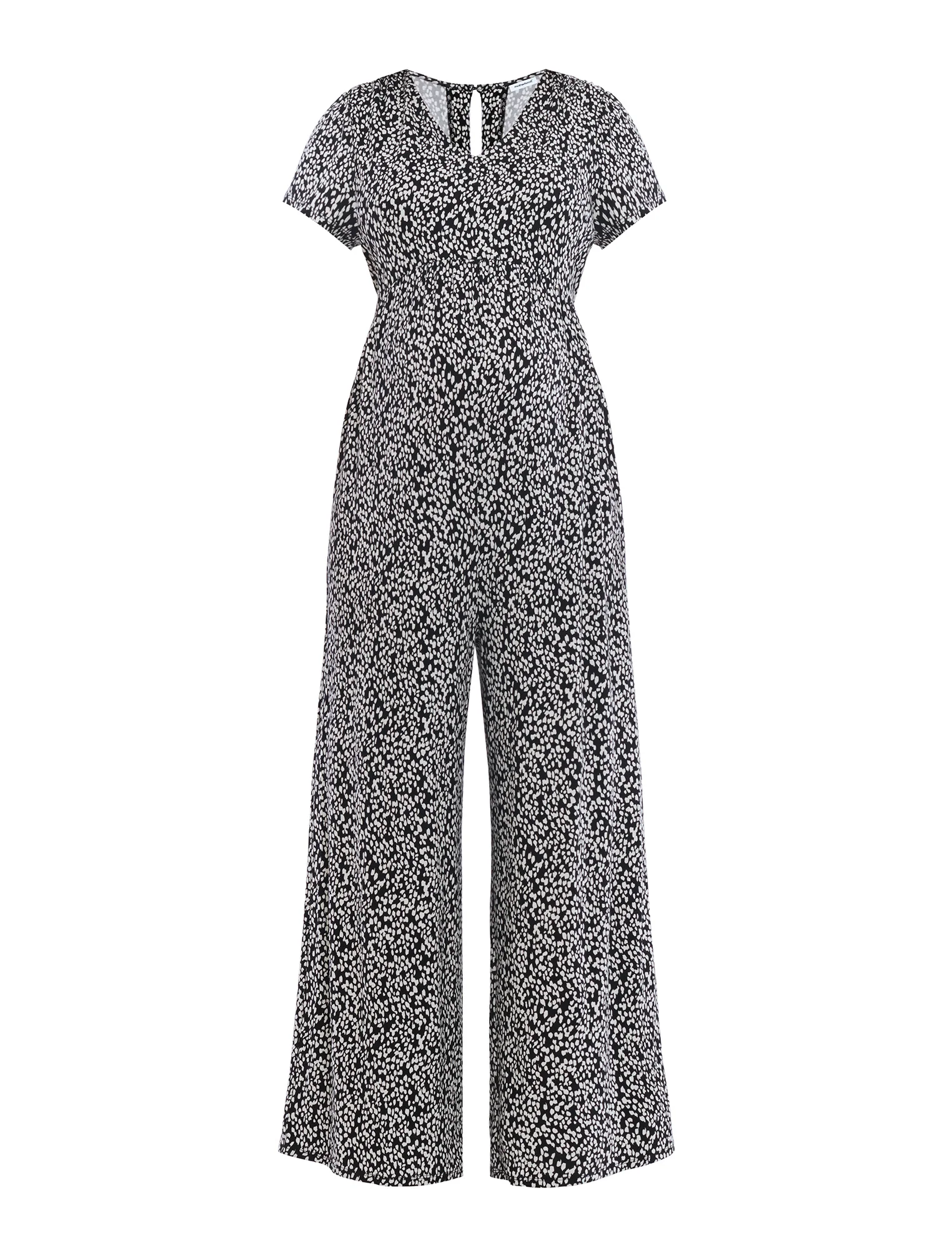 Short Sleeve V-Neck Jumpsuit - Image 5