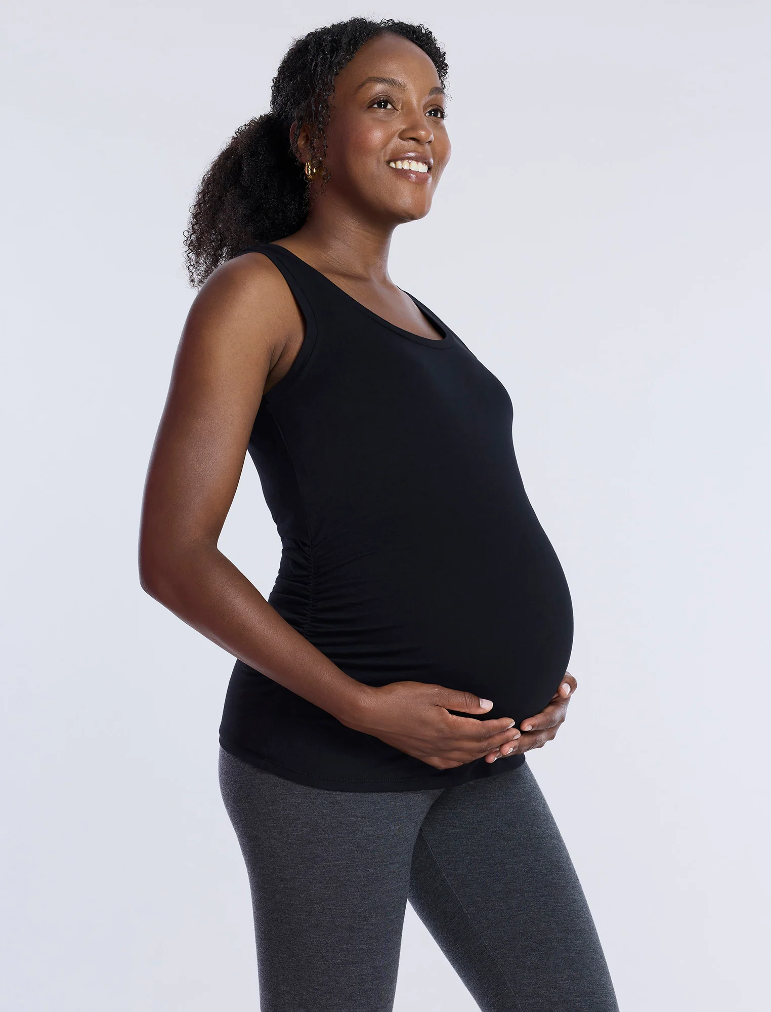 Side Ruched Maternity Tank Top - Image 3
