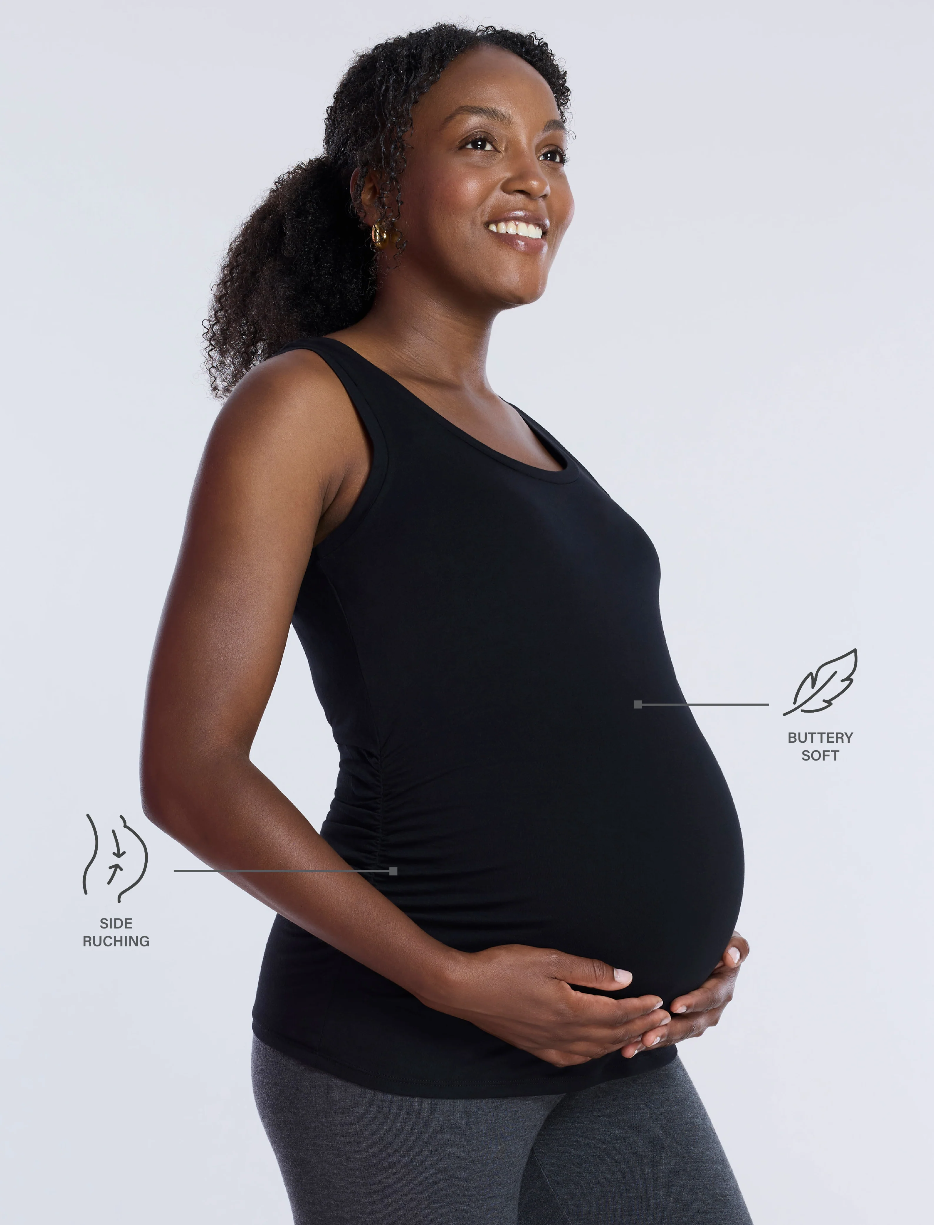 Side Ruched Maternity Tank Top - Image 6