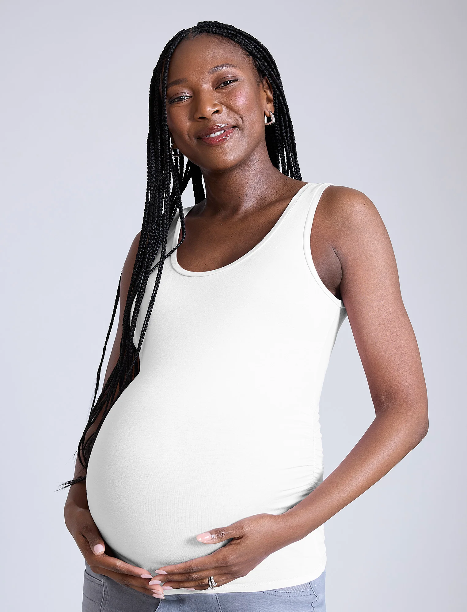 Side Ruched Maternity Tank Top - Image 7