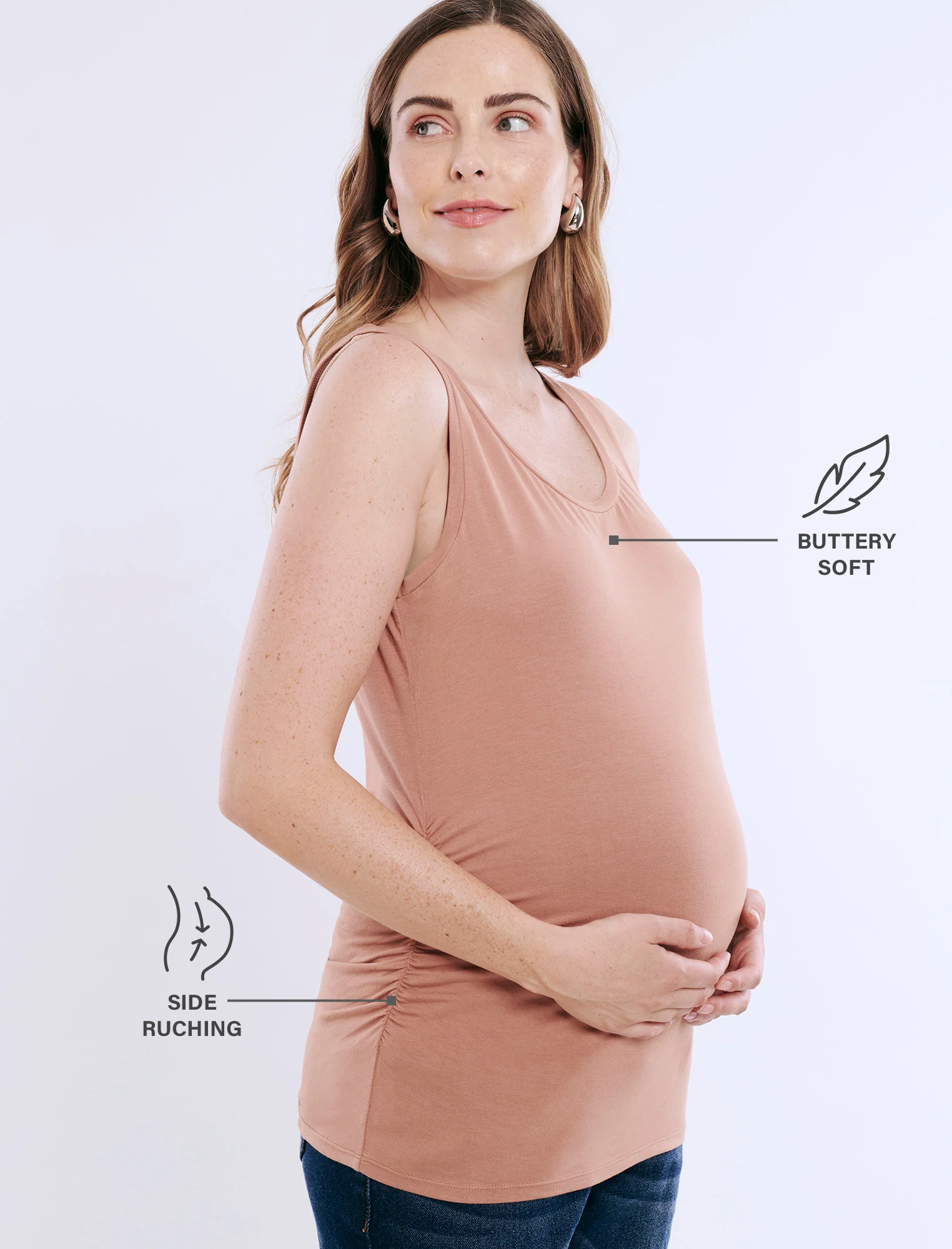 Side Ruched Maternity Tank Top - Image 6