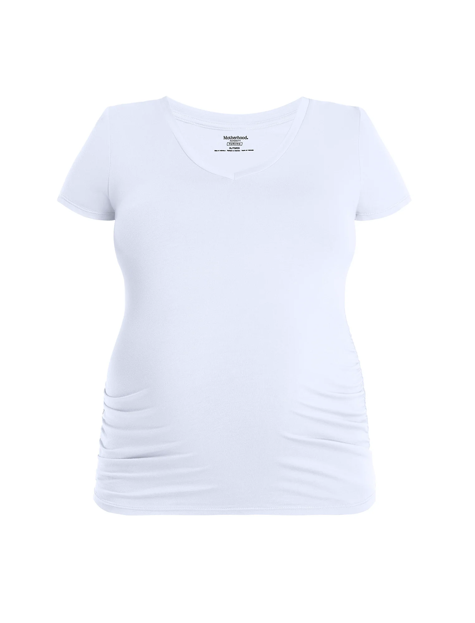 Side Ruched Short Sleeve V-Neck  Maternity Tee - Image 5