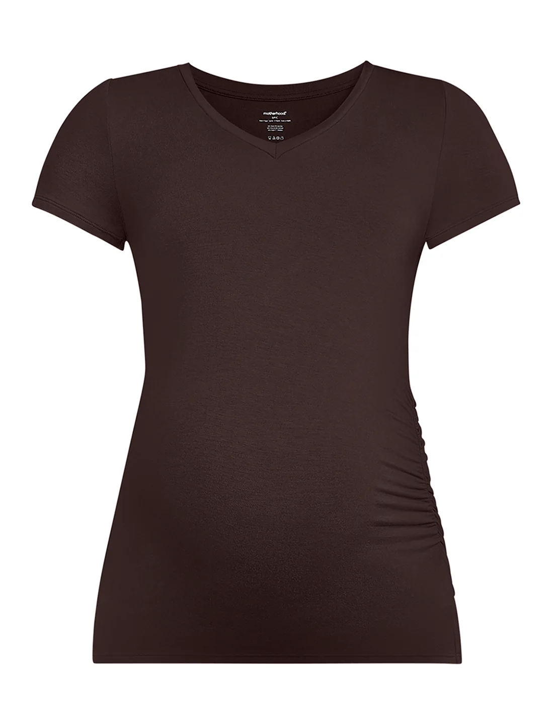 Side Ruched Short Sleeve V-Neck  Maternity Tee - Image 6