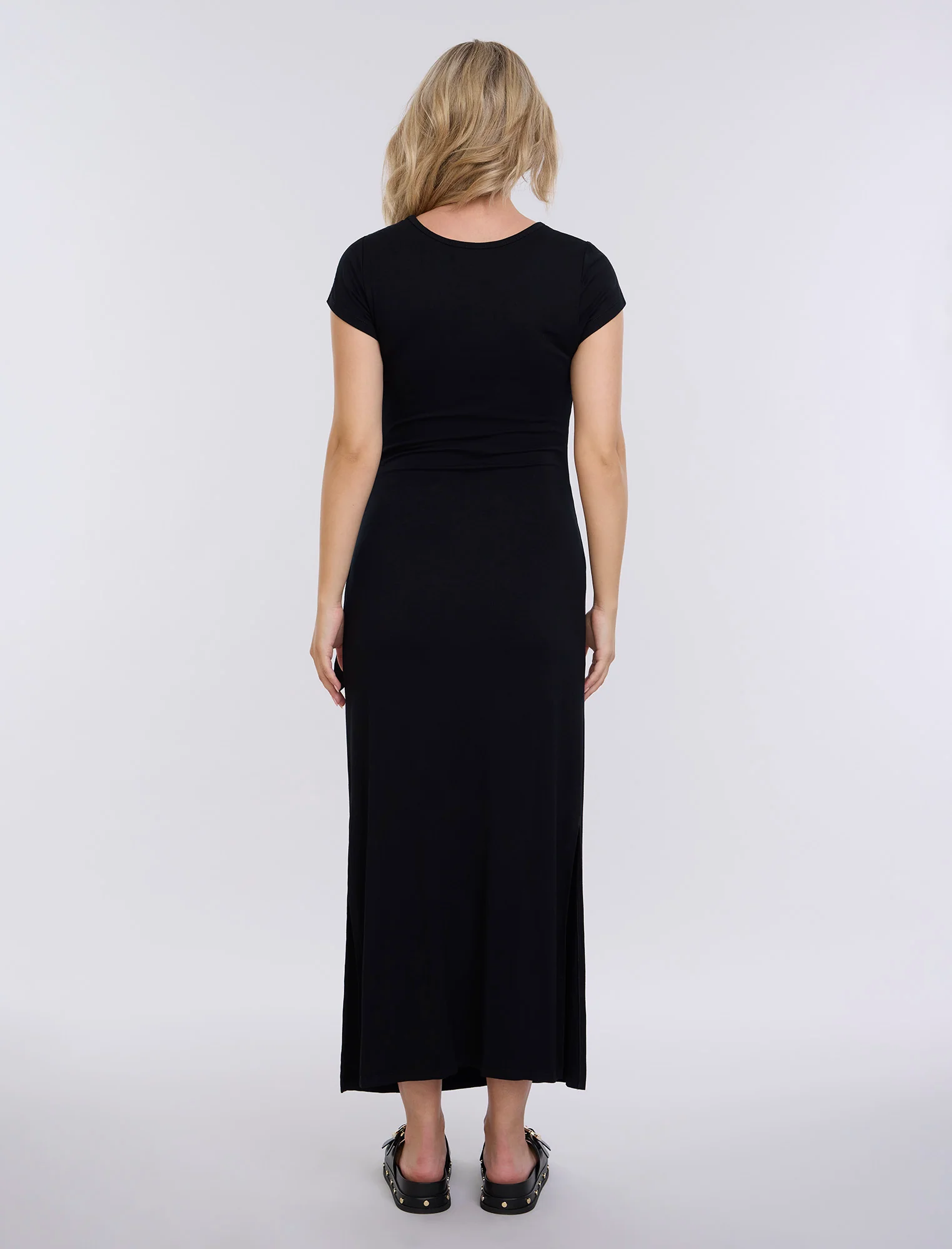 Side Tie Jersey Midi Dress - Image 2