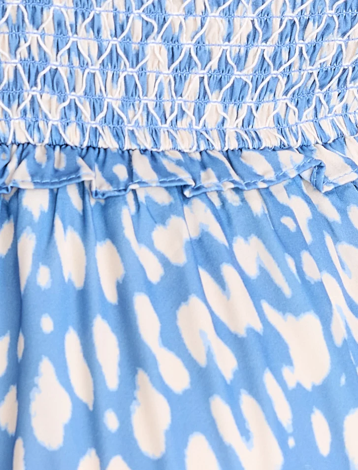 Sleeveless Ruffle Shoulder Smocked Maxi Dress - Image 5