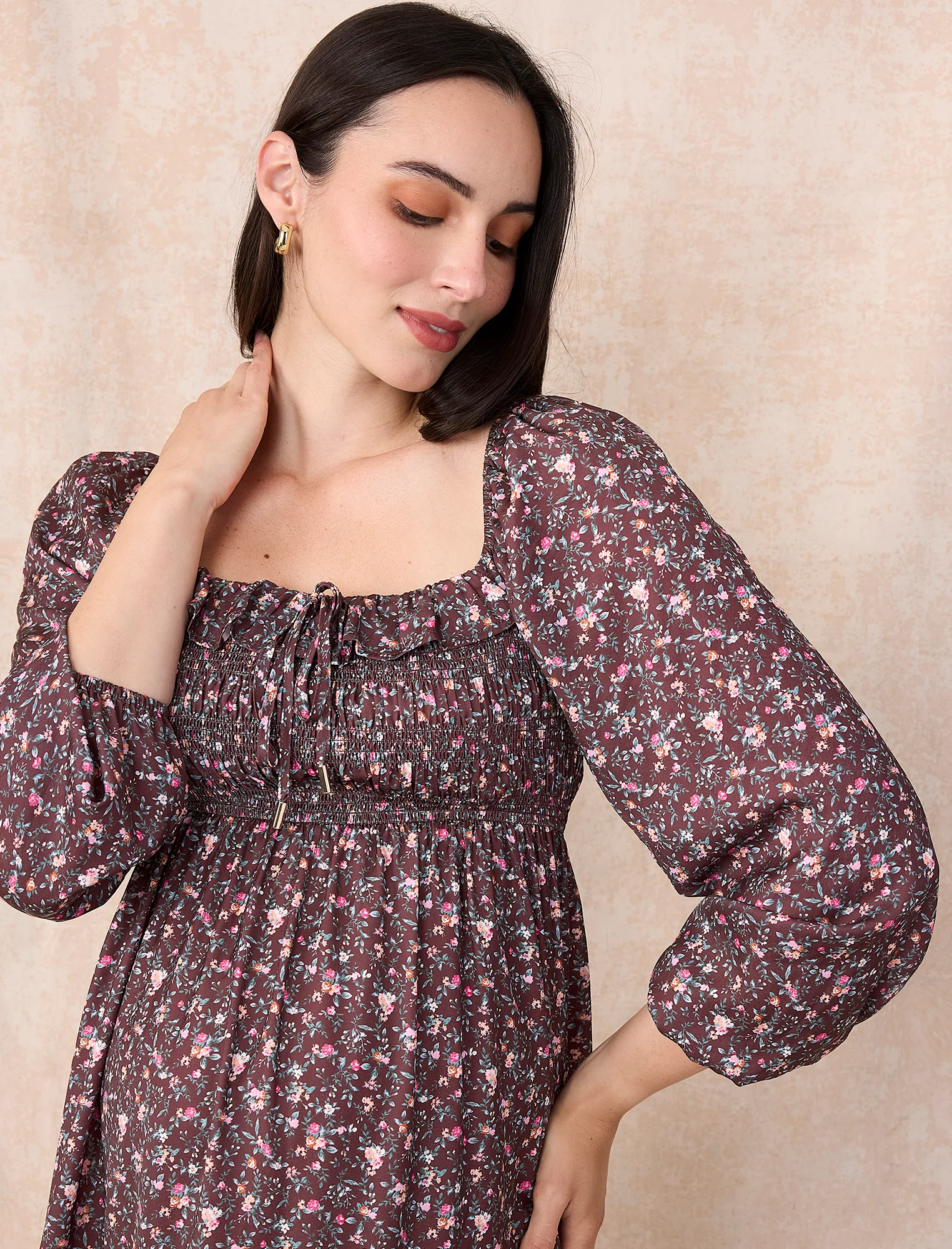 Smocked Baby Doll Mini Dress - Image 7