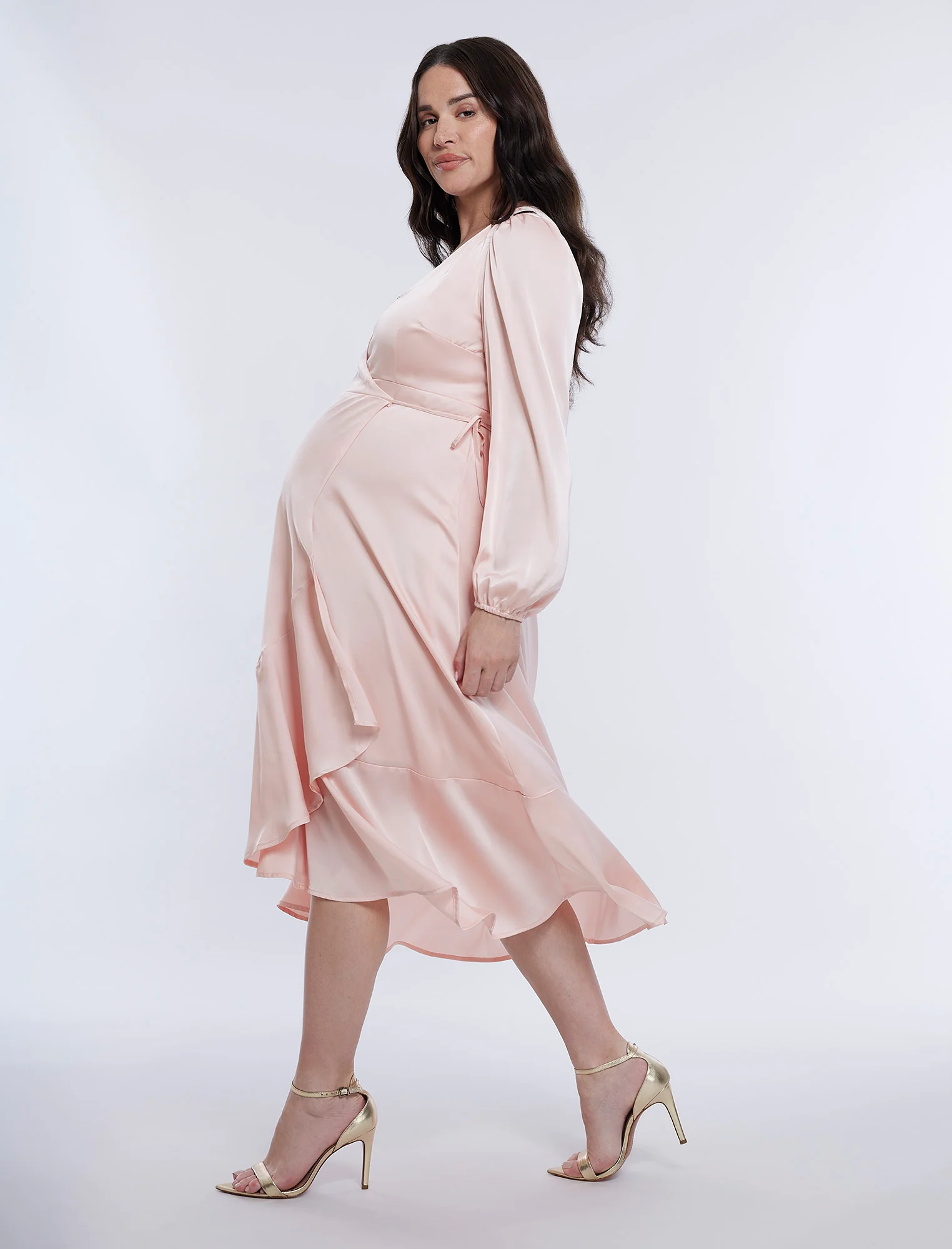Wrap Flounce Midi Dress - Image 3